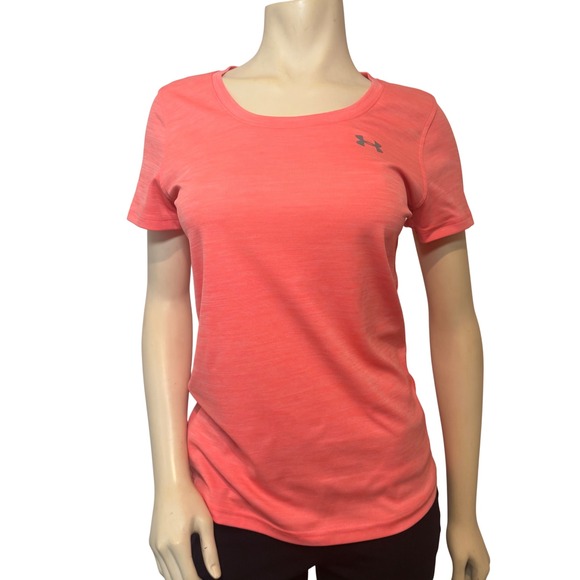 Under Armour Tops - Under Armour HeatGear Womens Medium Coral Pink Short Sleeve Loose Fit T-Shirt